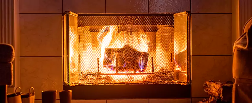 Mendota Hearth Landscape Fireplace Installation in Englewood, New Jersey